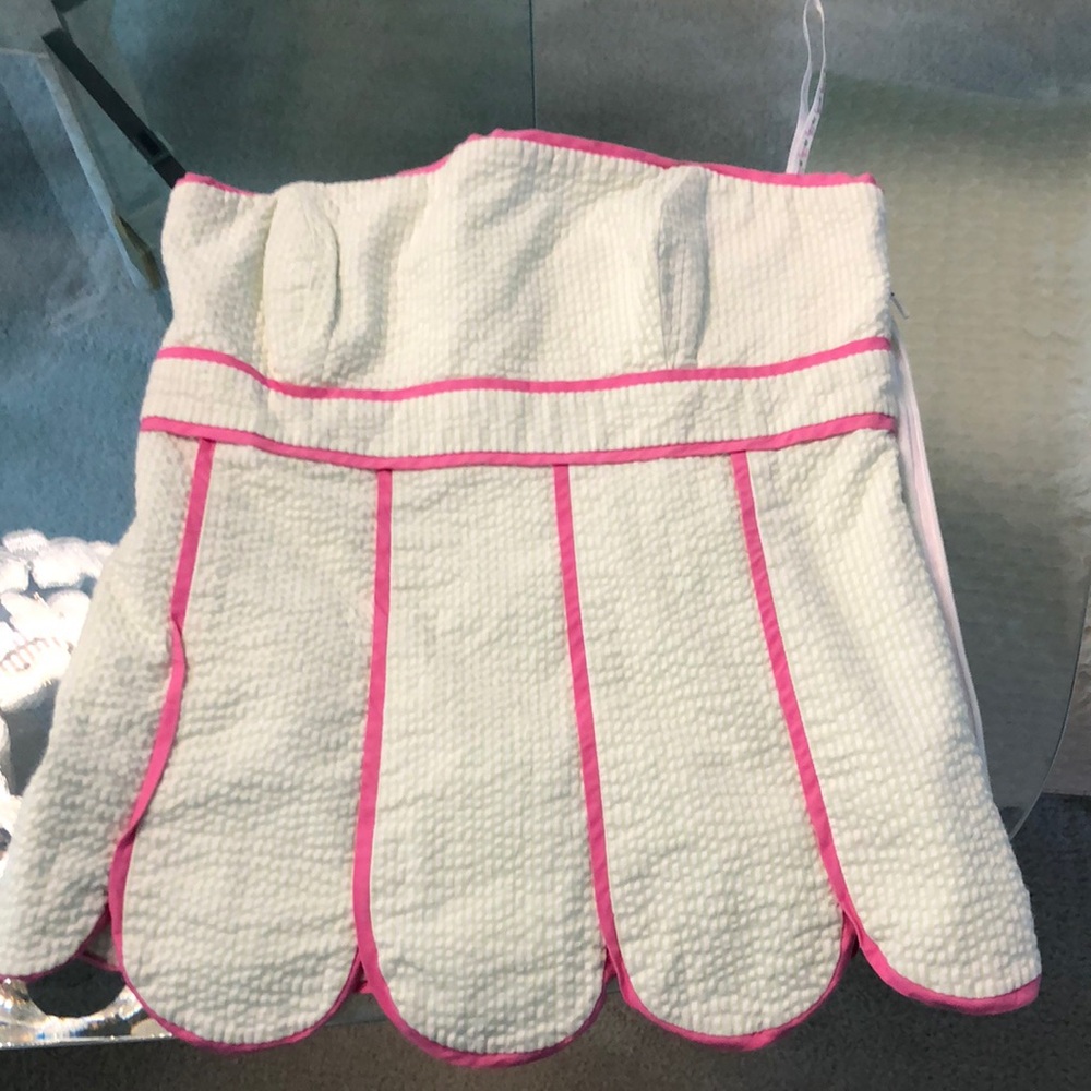 Lilly Pulitzer White and Pink Strapless Top